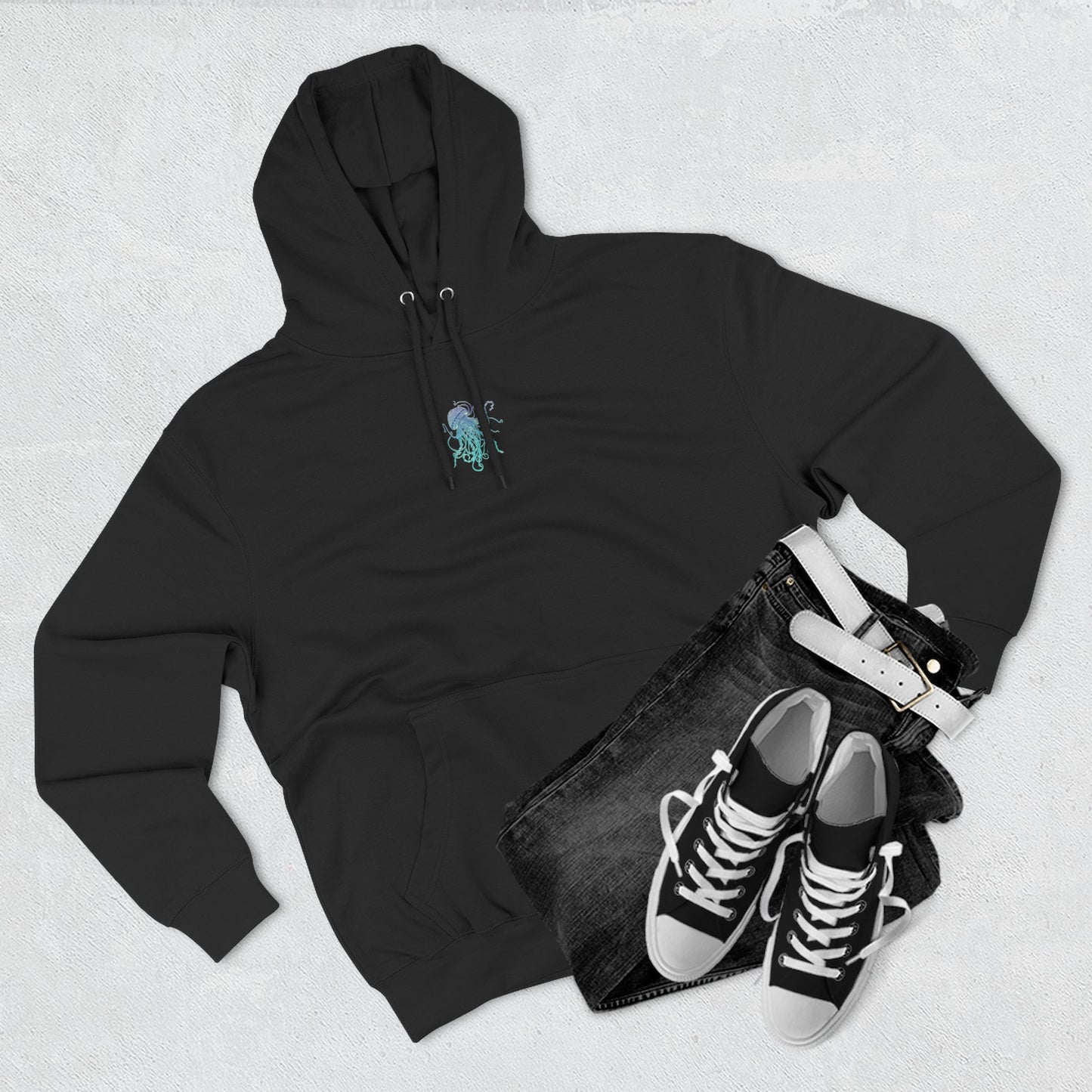 Changing tides Jellyfish Fleece Hoodie - Cozy, Unique Sea Creature Design
