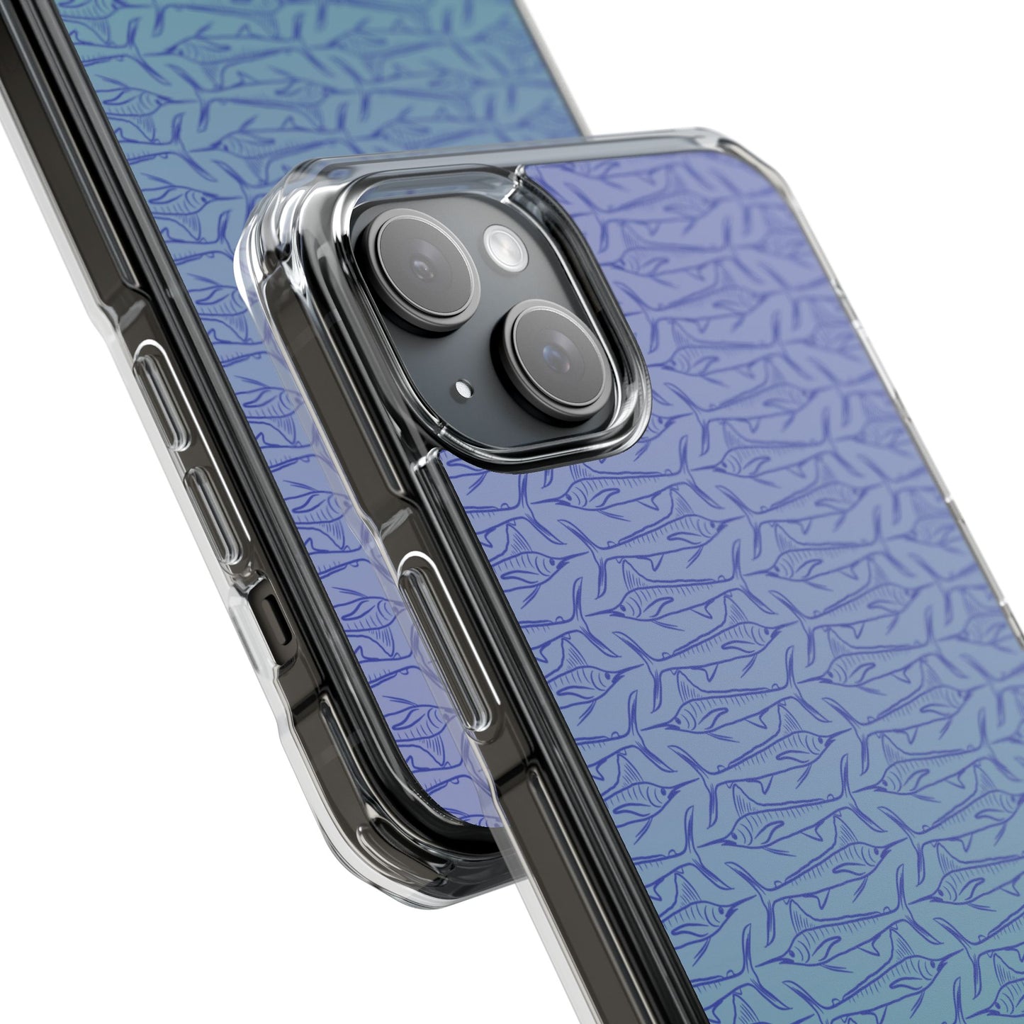 Marlin sketch ombré Magnetic Clear Impact Cases