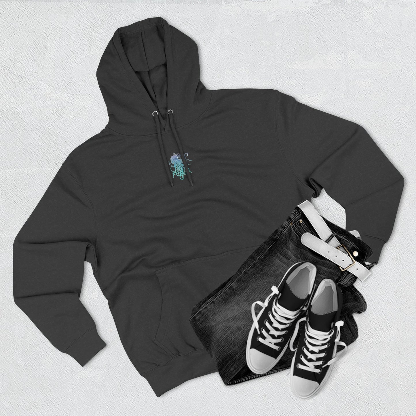 Changing tides Jellyfish Fleece Hoodie - Cozy, Unique Sea Creature Design