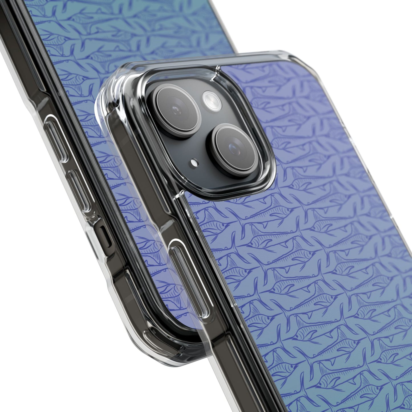 Marlin sketch ombré Magnetic Clear Impact Cases