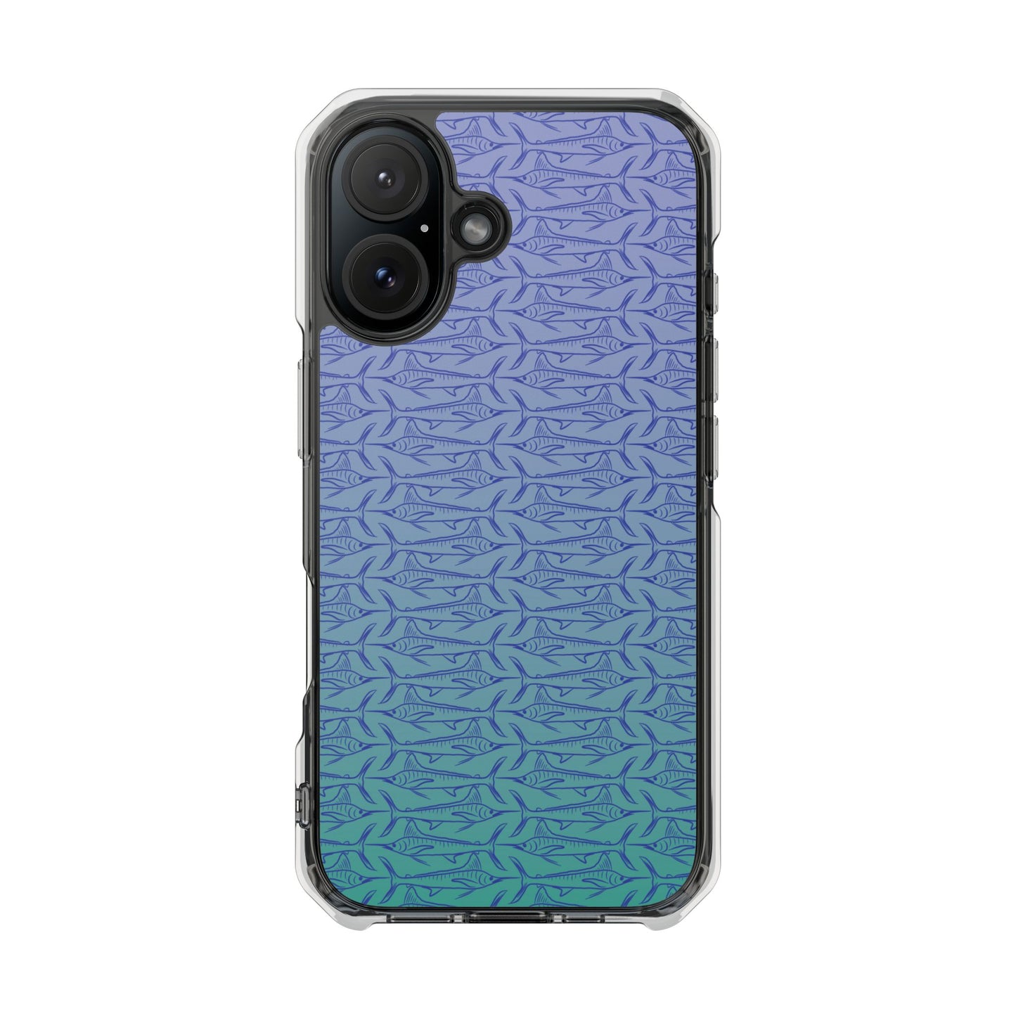 Marlin sketch ombré Magnetic Clear Impact Cases