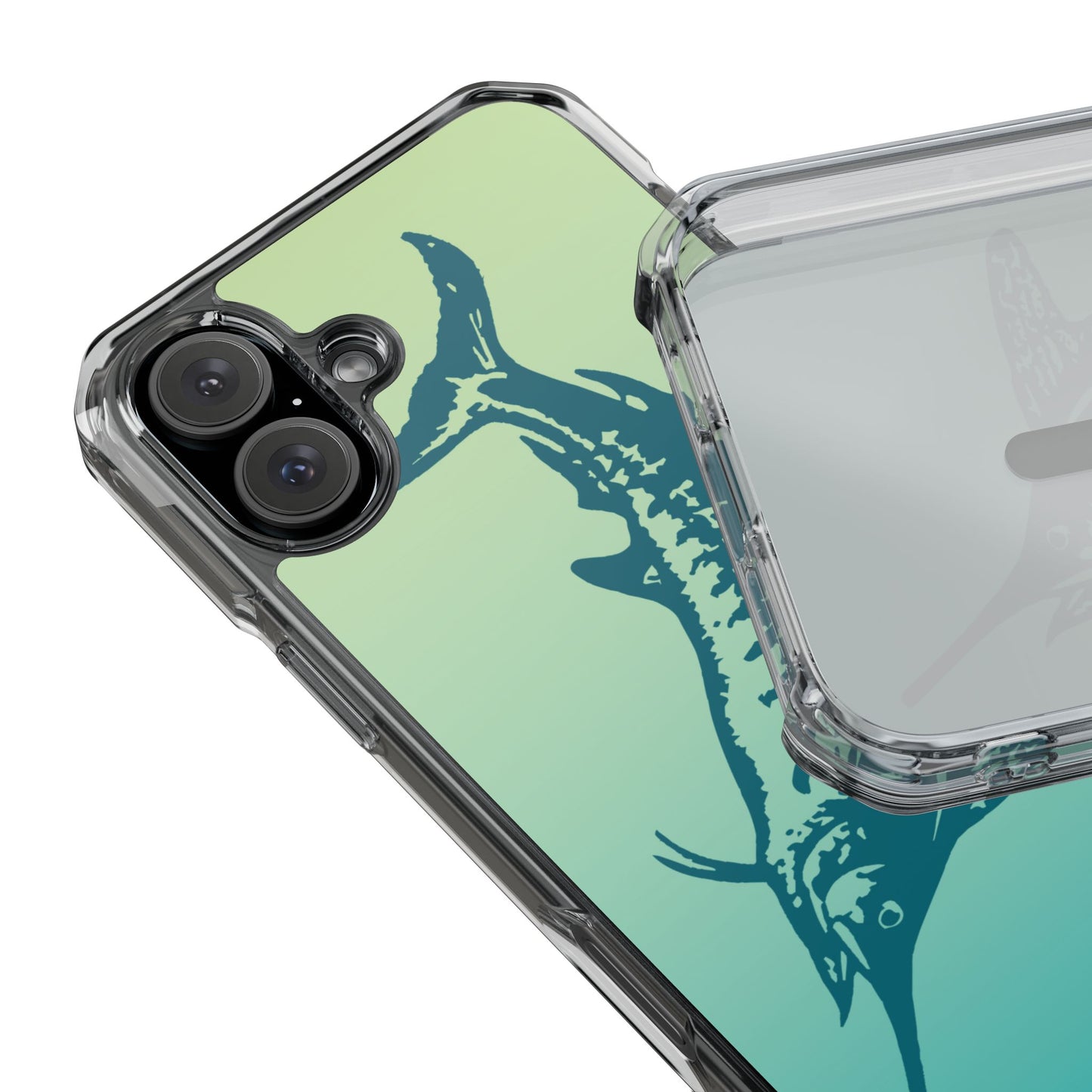 Teal Marlin Ombré Magnetic Clear Impact Cases