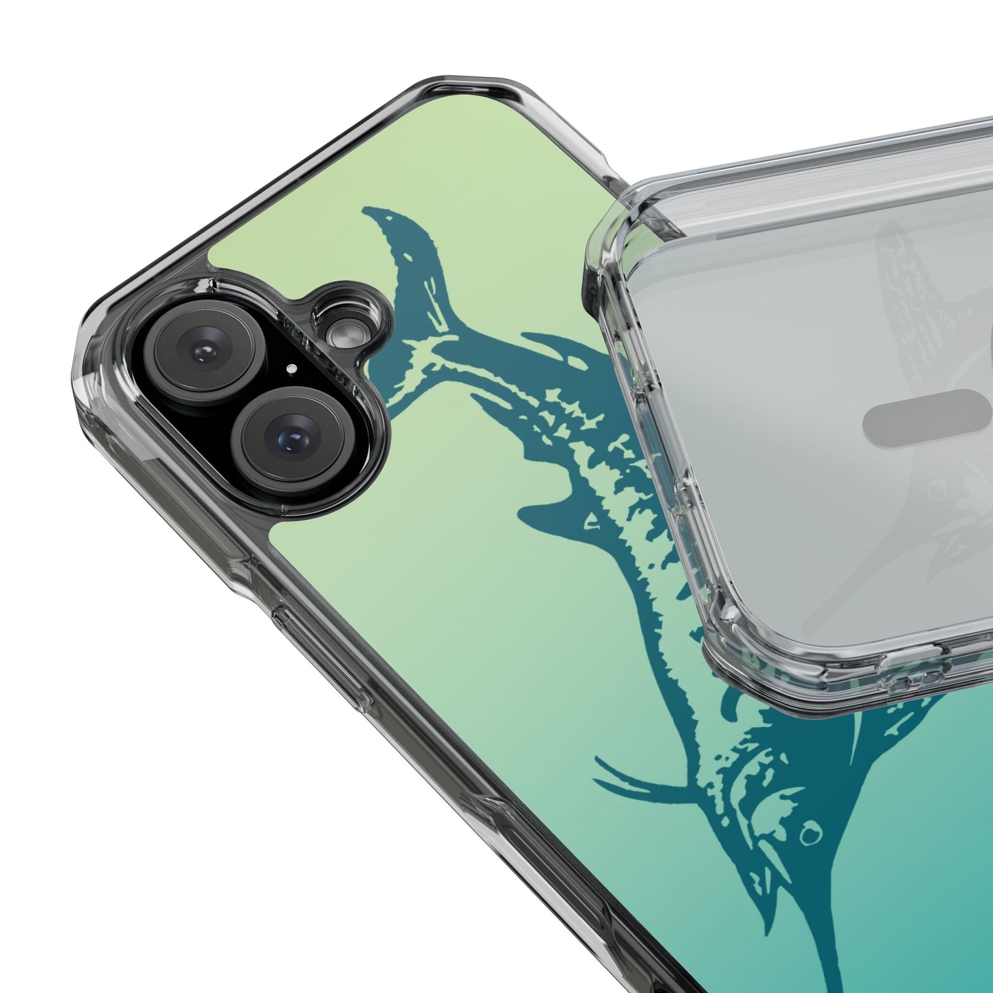 Teal Marlin Ombré Magnetic Clear Impact Cases
