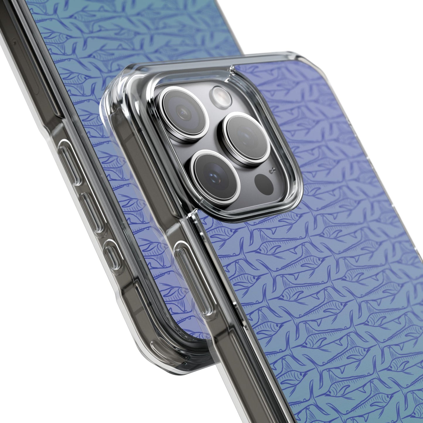 Marlin sketch ombré Magnetic Clear Impact Cases