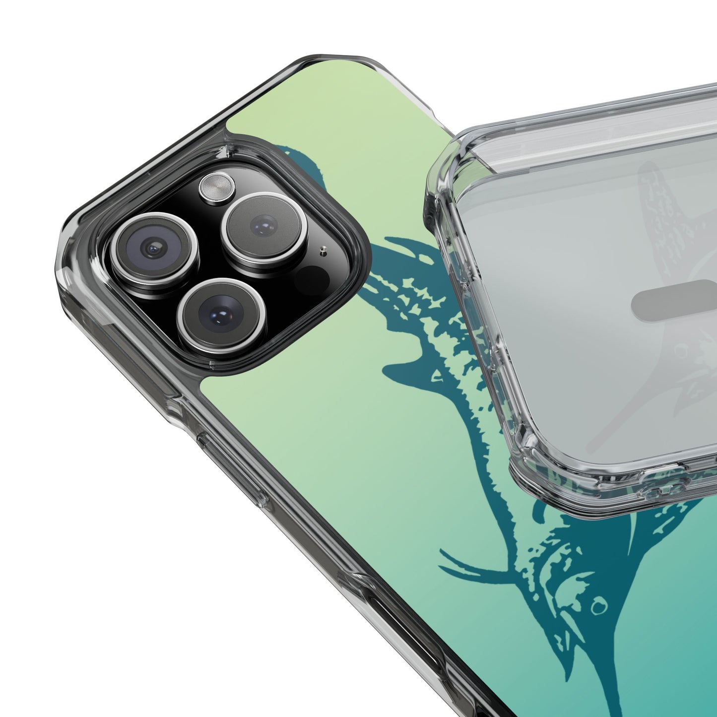 Teal Marlin Ombré Magnetic Clear Impact Cases