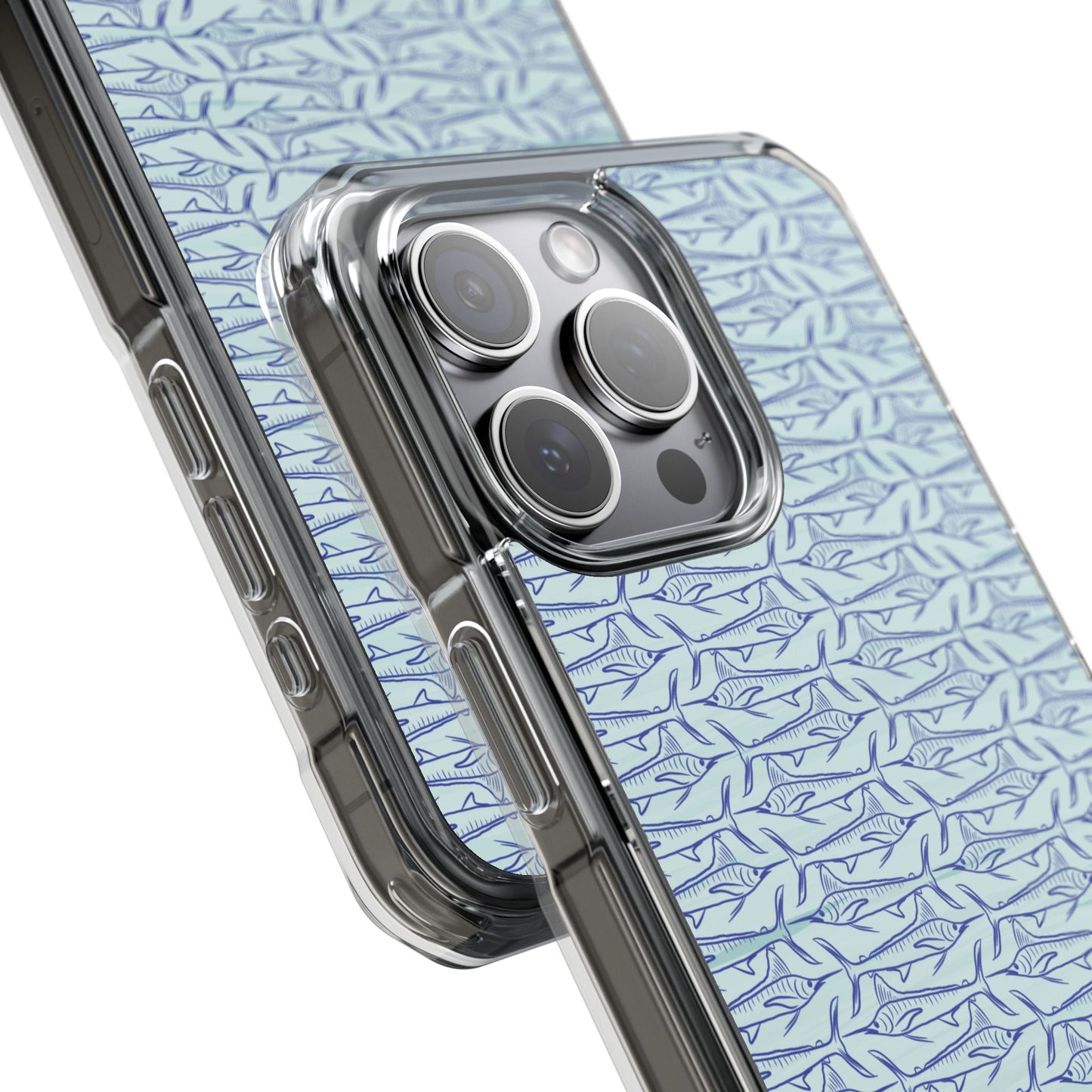 Marlin Sketch blue Magnetic Clear Impact Cases