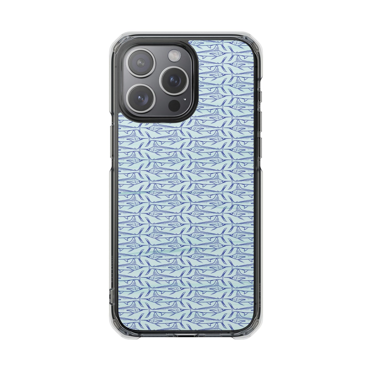 Marlin Sketch blue Magnetic Clear Impact Cases