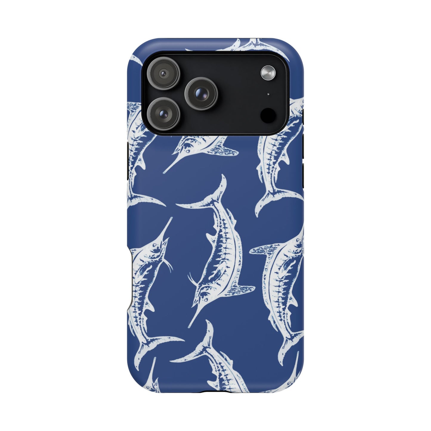 White Marlin Pattern Magnetic Phone Case, Coastal Gifts, Marine-Themed Accessories
