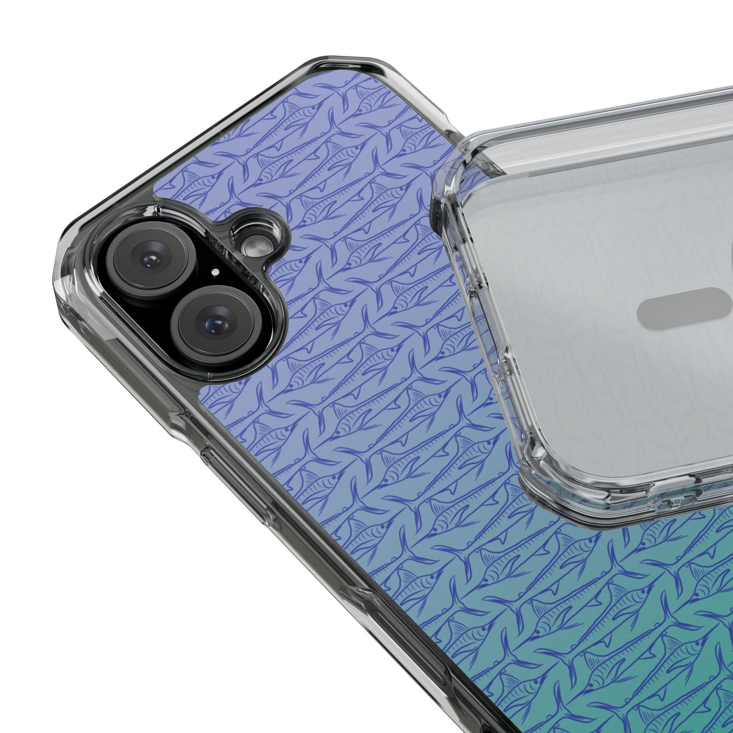 Marlin sketch ombré Magnetic Clear Impact Cases