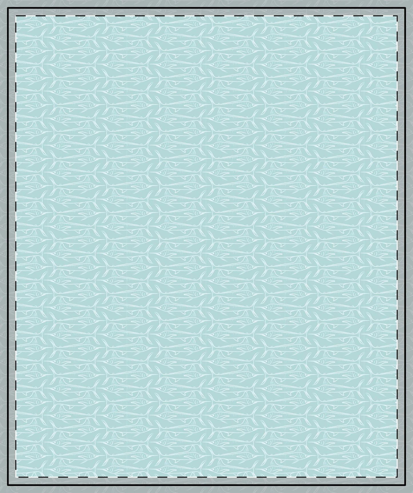 Marlin Sketch on Aqua Quilted Throw