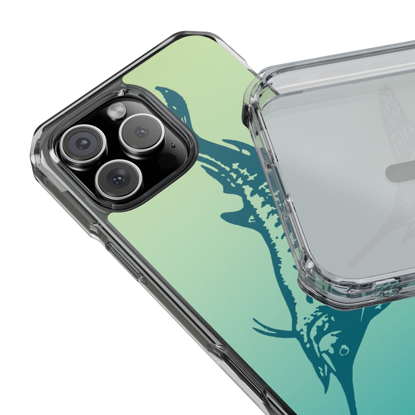 Teal Marlin Ombré Magnetic Clear Impact Cases