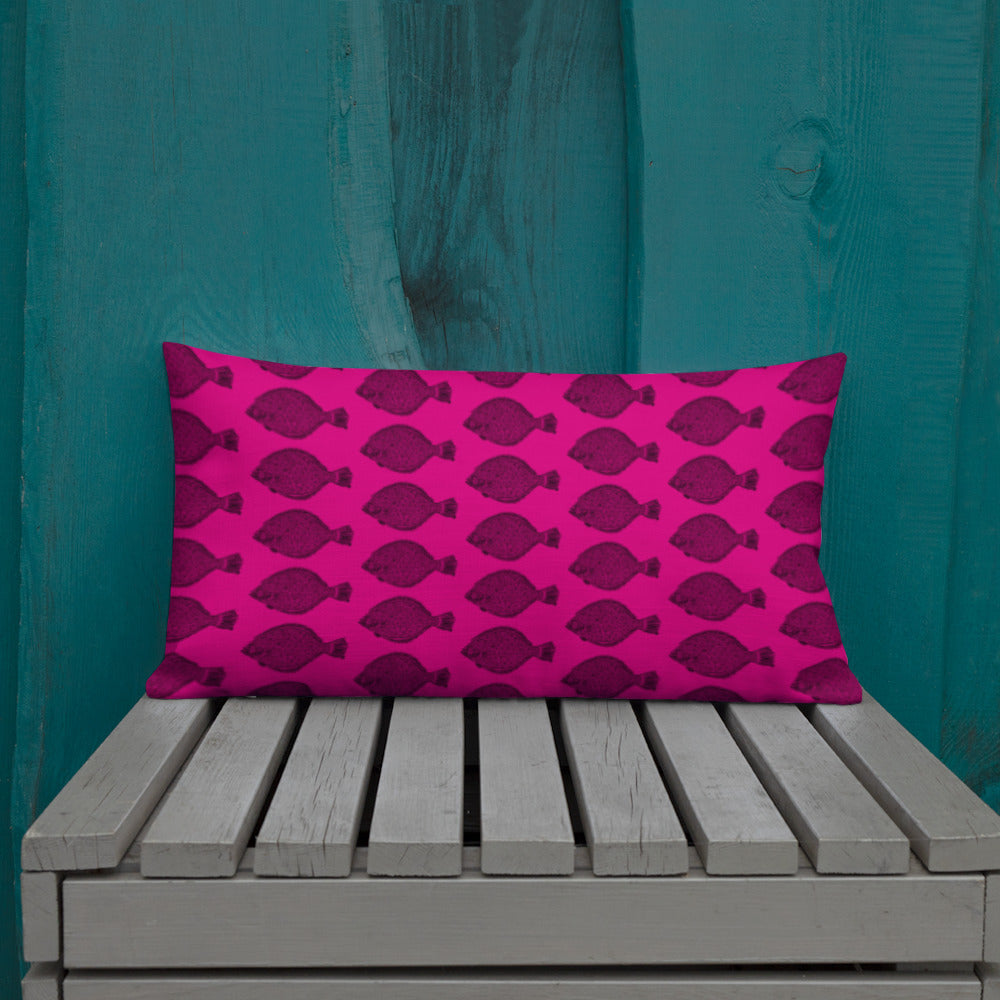 Hot Pink Dia de los Flounder Premium Pillow