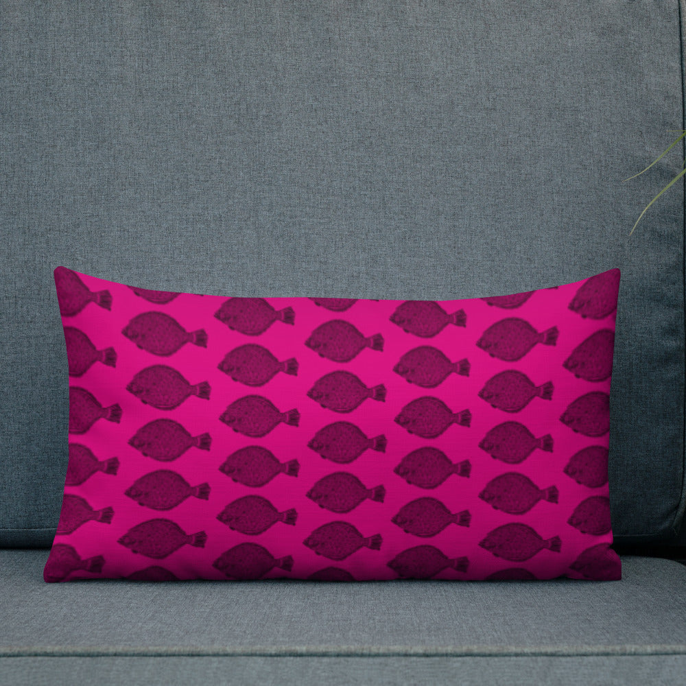 Hot Pink Dia de los Flounder Premium Pillow
