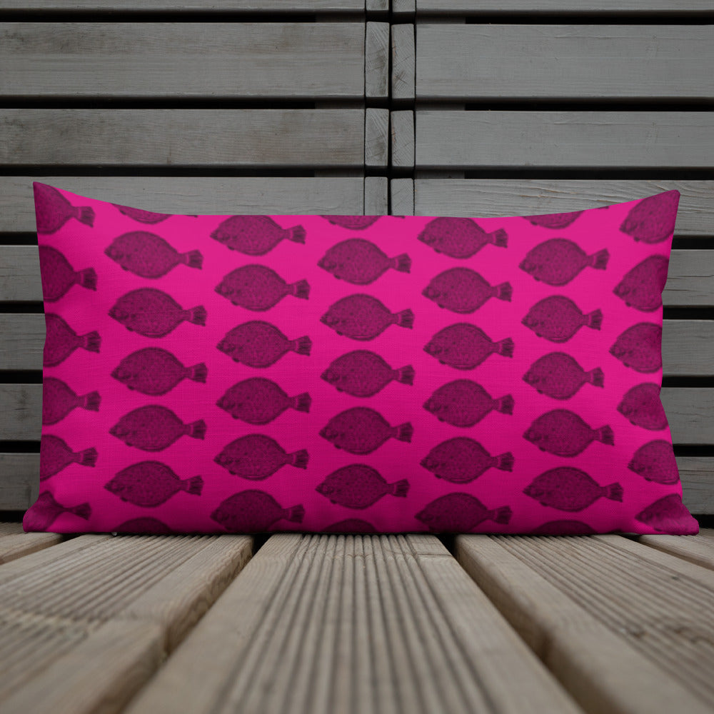Hot Pink Dia de los Flounder Premium Pillow