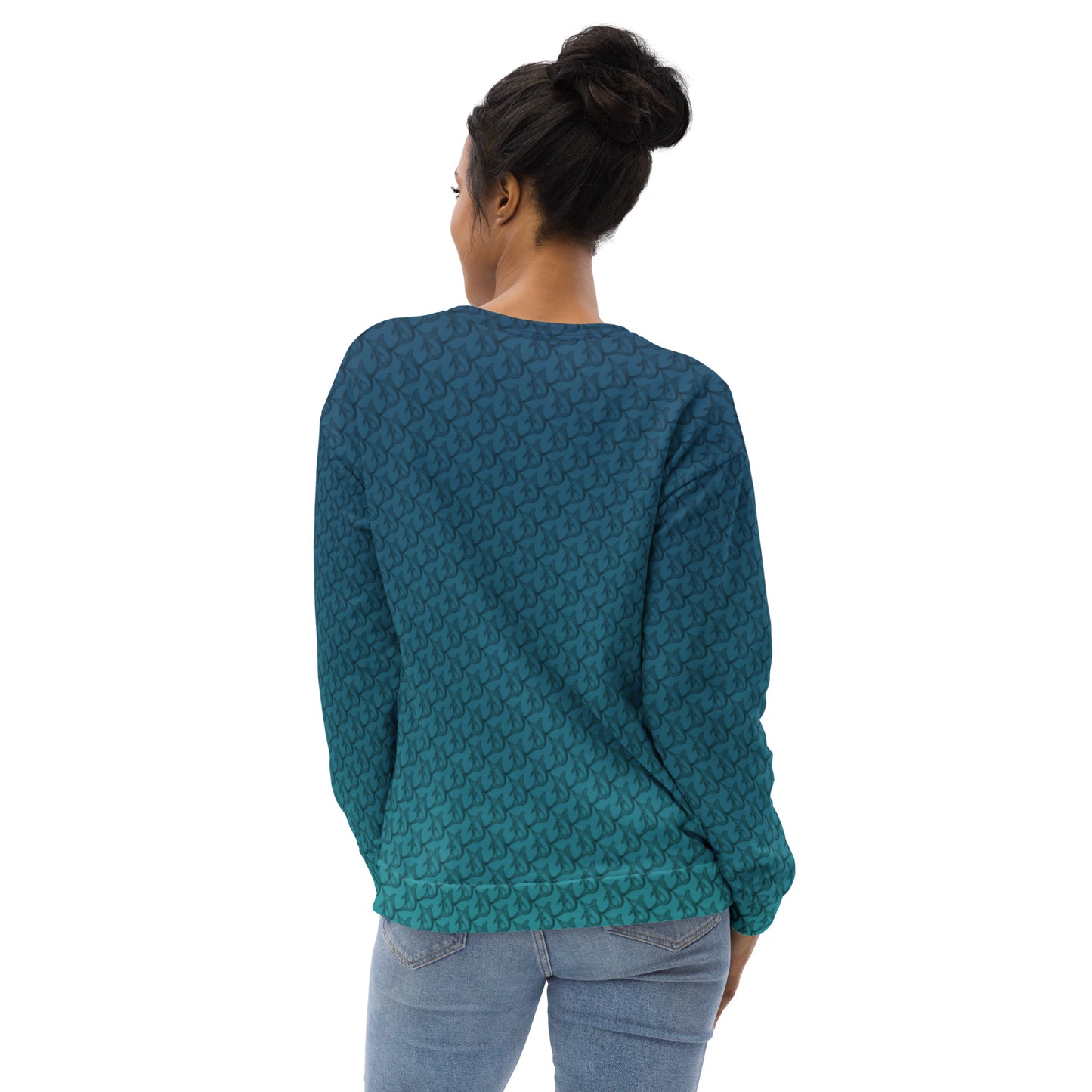Basic White Fish Ombré AOP Unisex Sweatshirt