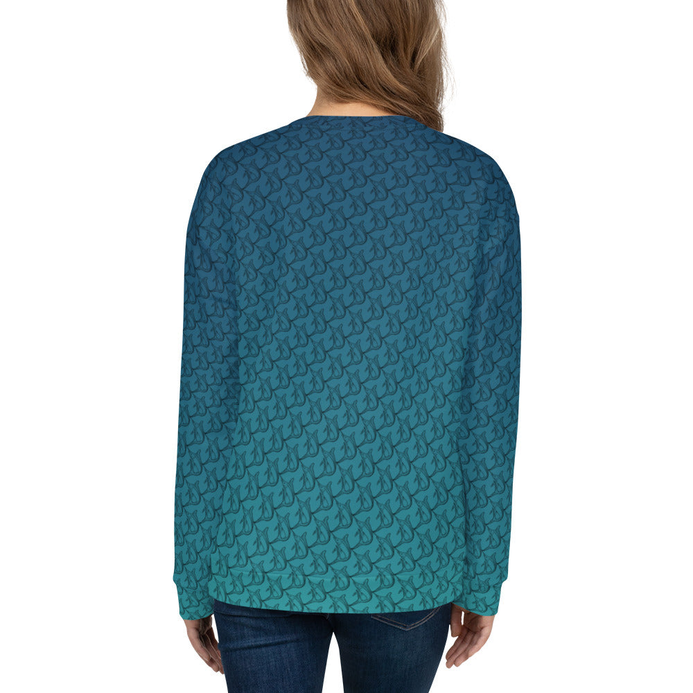 Basic White Fish Ombré AOP Unisex Sweatshirt
