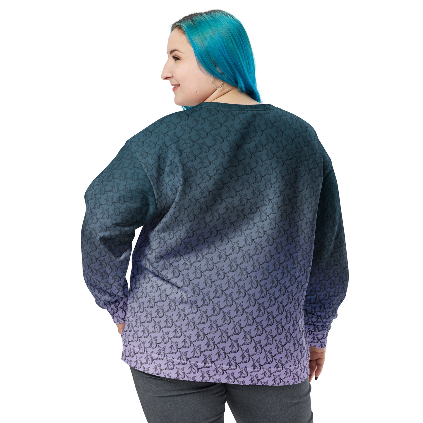 Basic White Fish Ombré Unisex Sweatshirt