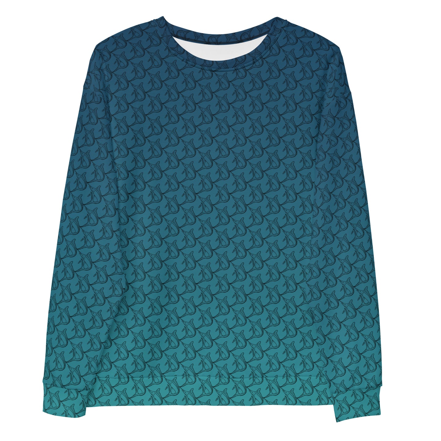 Basic White Fish Ombré AOP Unisex Sweatshirt