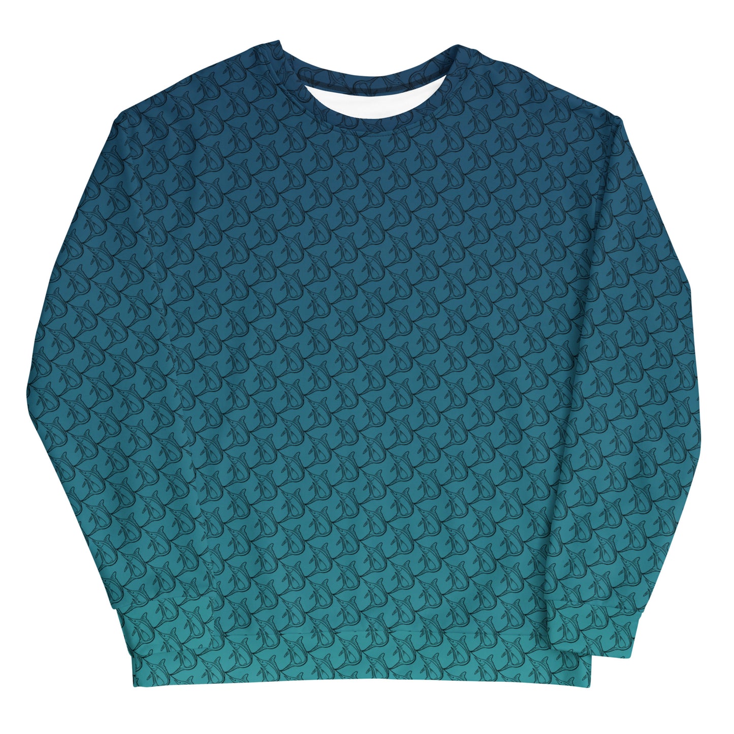 Basic White Fish Ombré AOP Unisex Sweatshirt