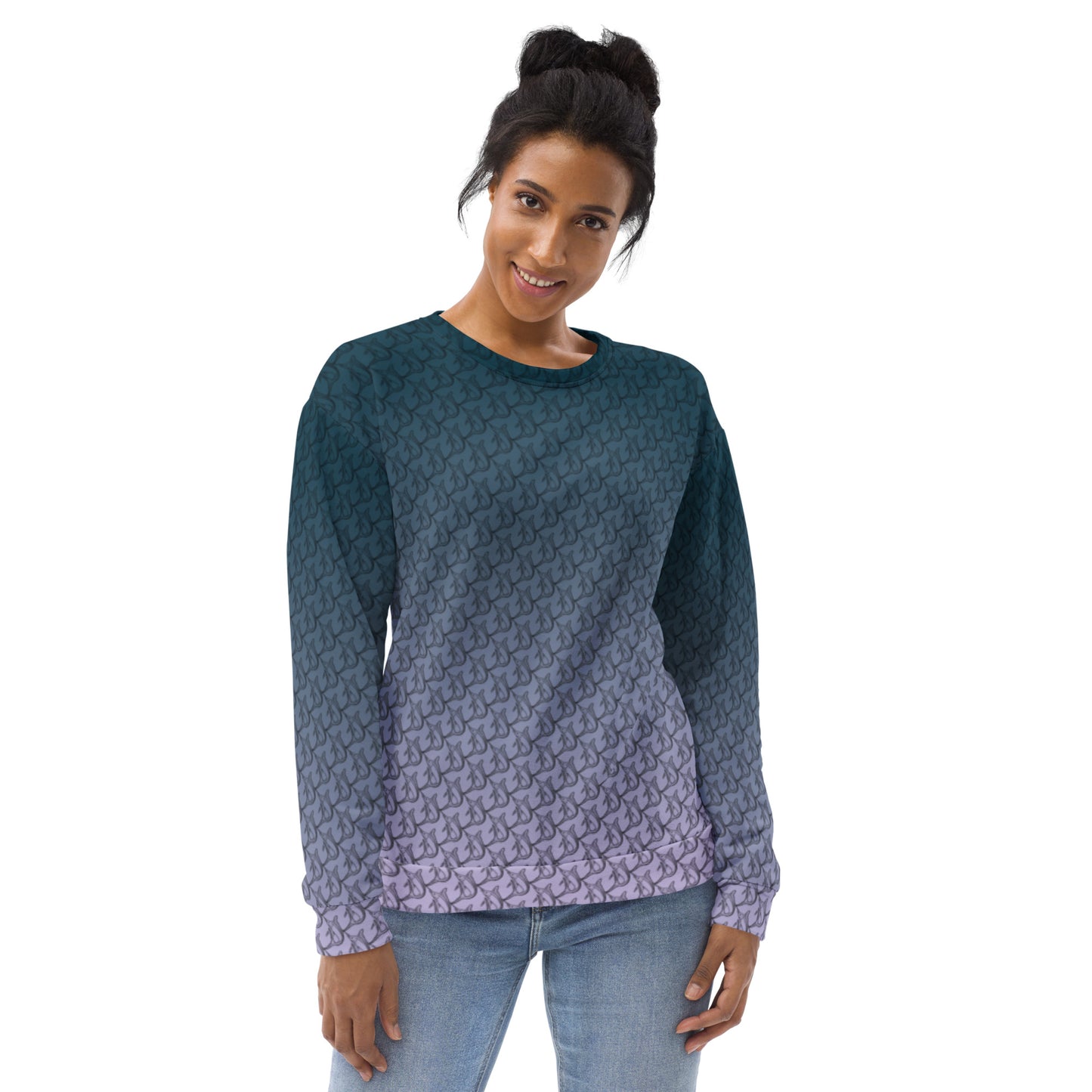 Basic White Fish Ombré Unisex Sweatshirt