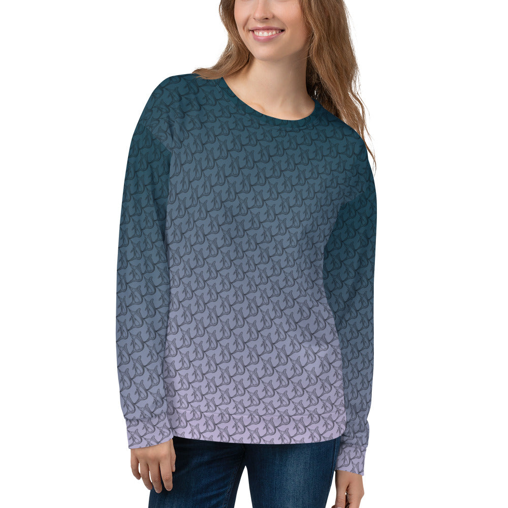 Basic White Fish Ombré Unisex Sweatshirt