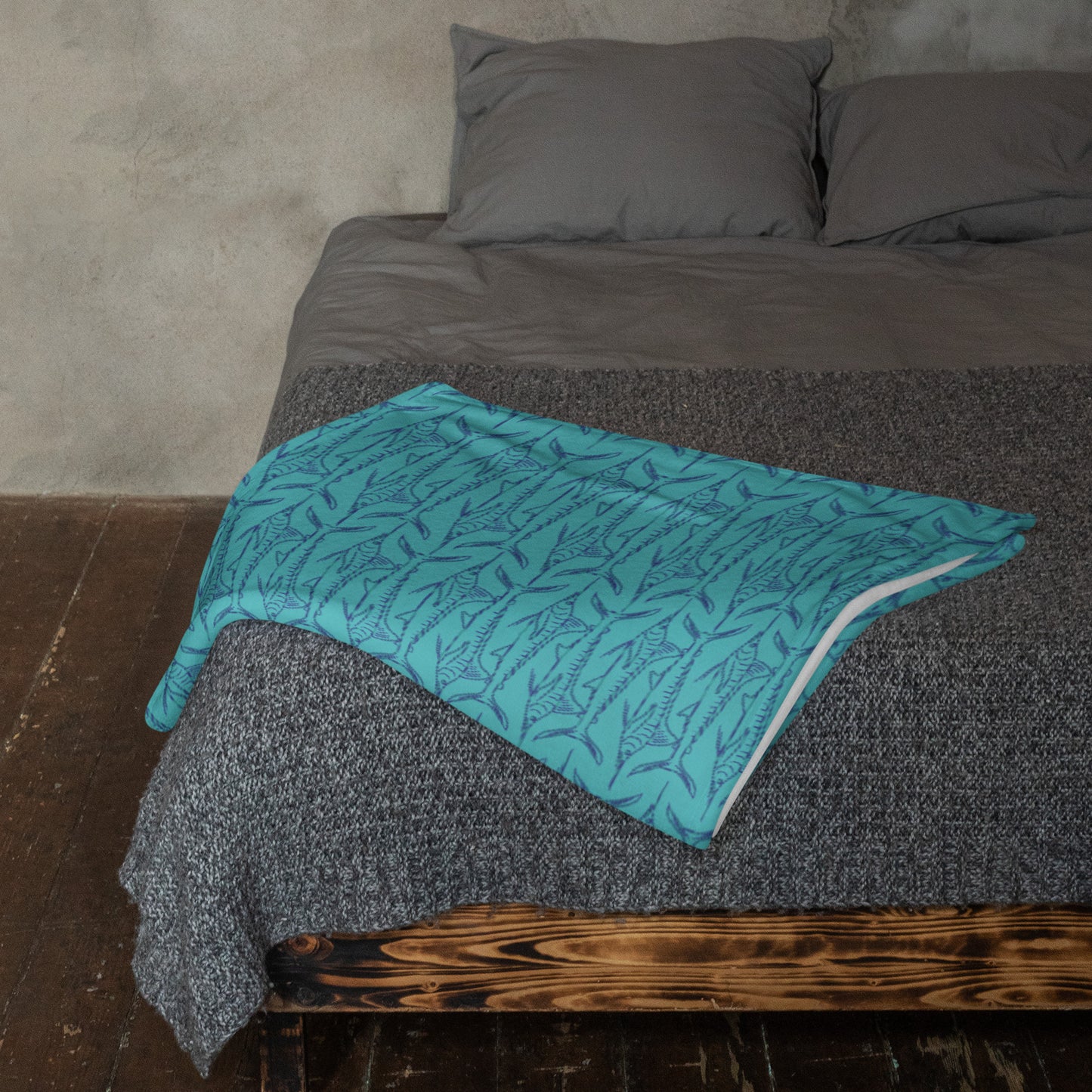 Marlin sketch repeat Throw Blanket 50x60