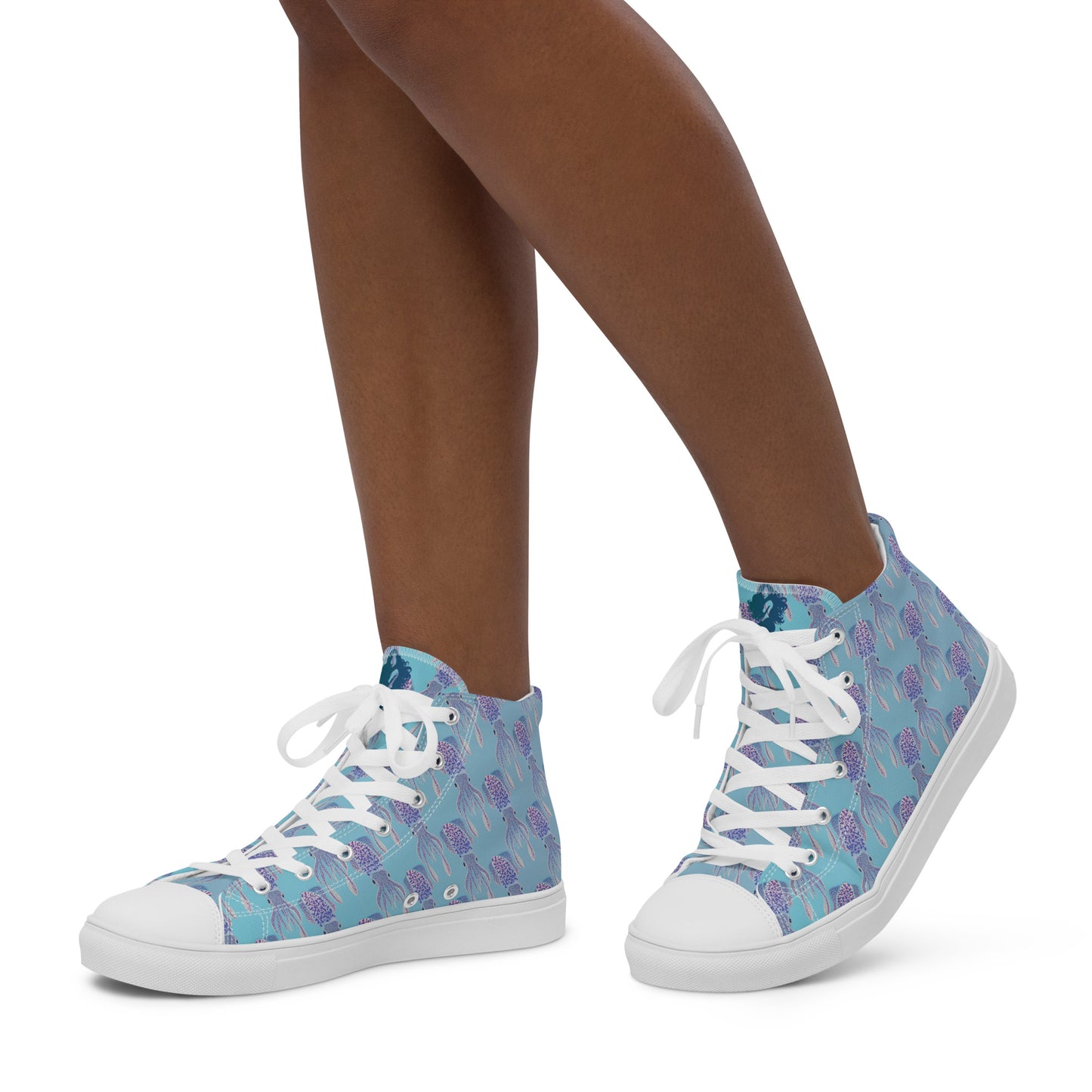 Itty Bitty Squiddy Women’s high top canvas shoes