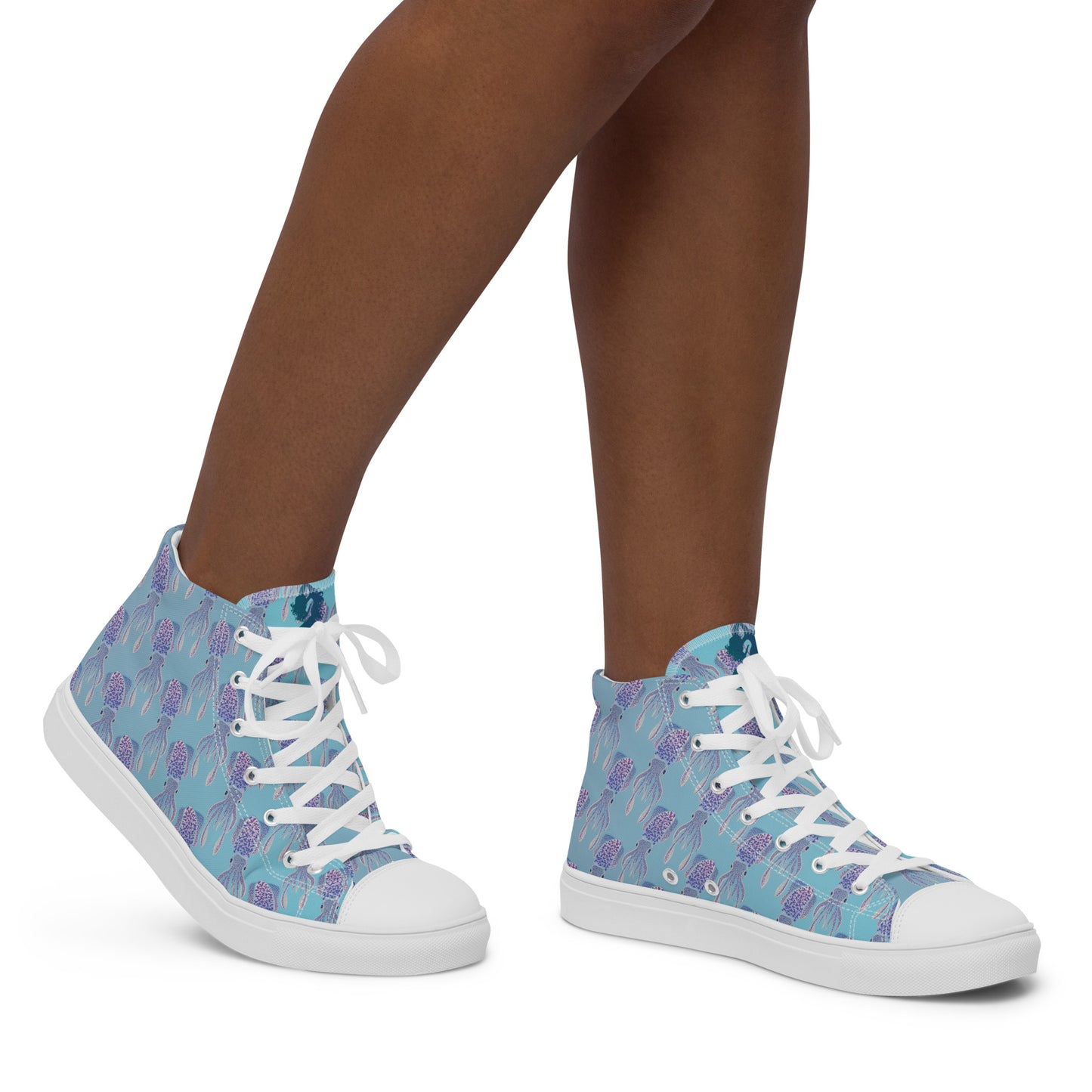 Itty Bitty Squiddy Women’s high top canvas shoes