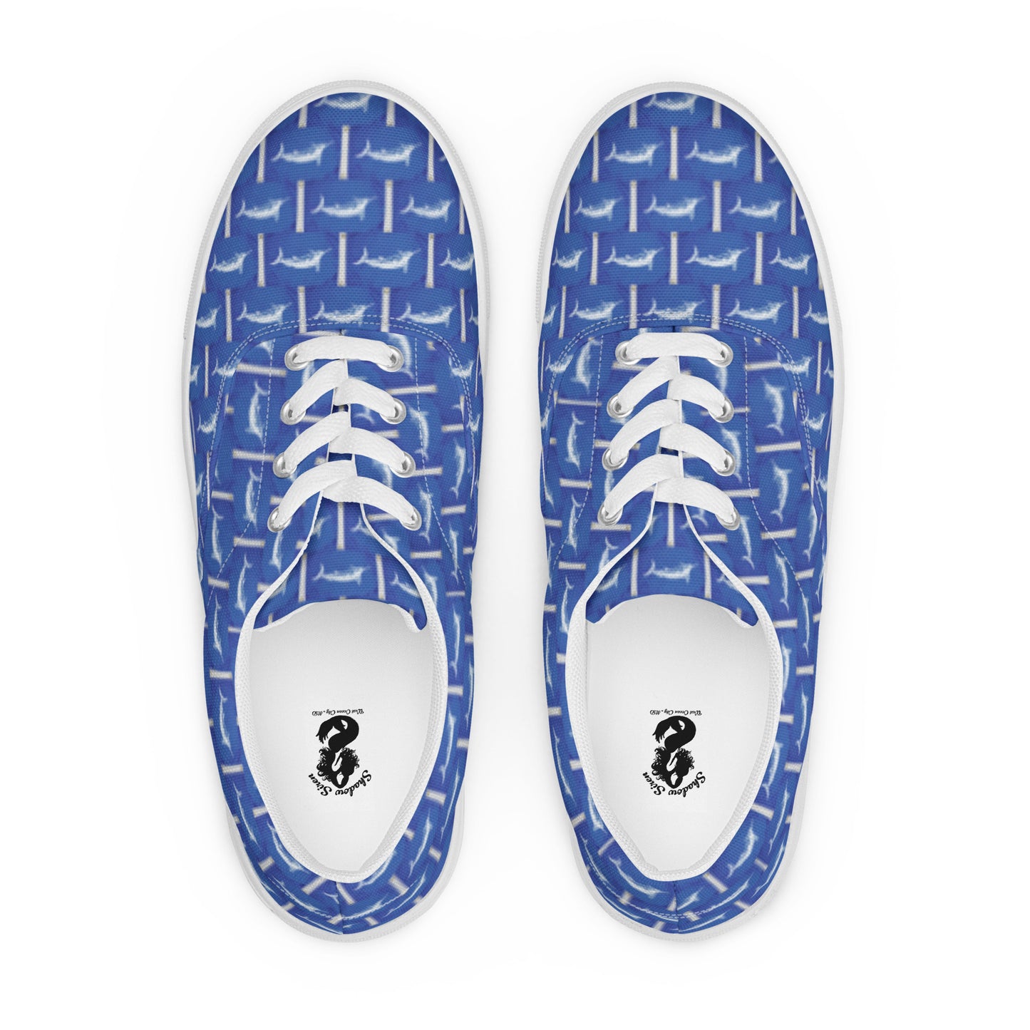 White Marlin Release Flag Women’s lace-up canvas shoes