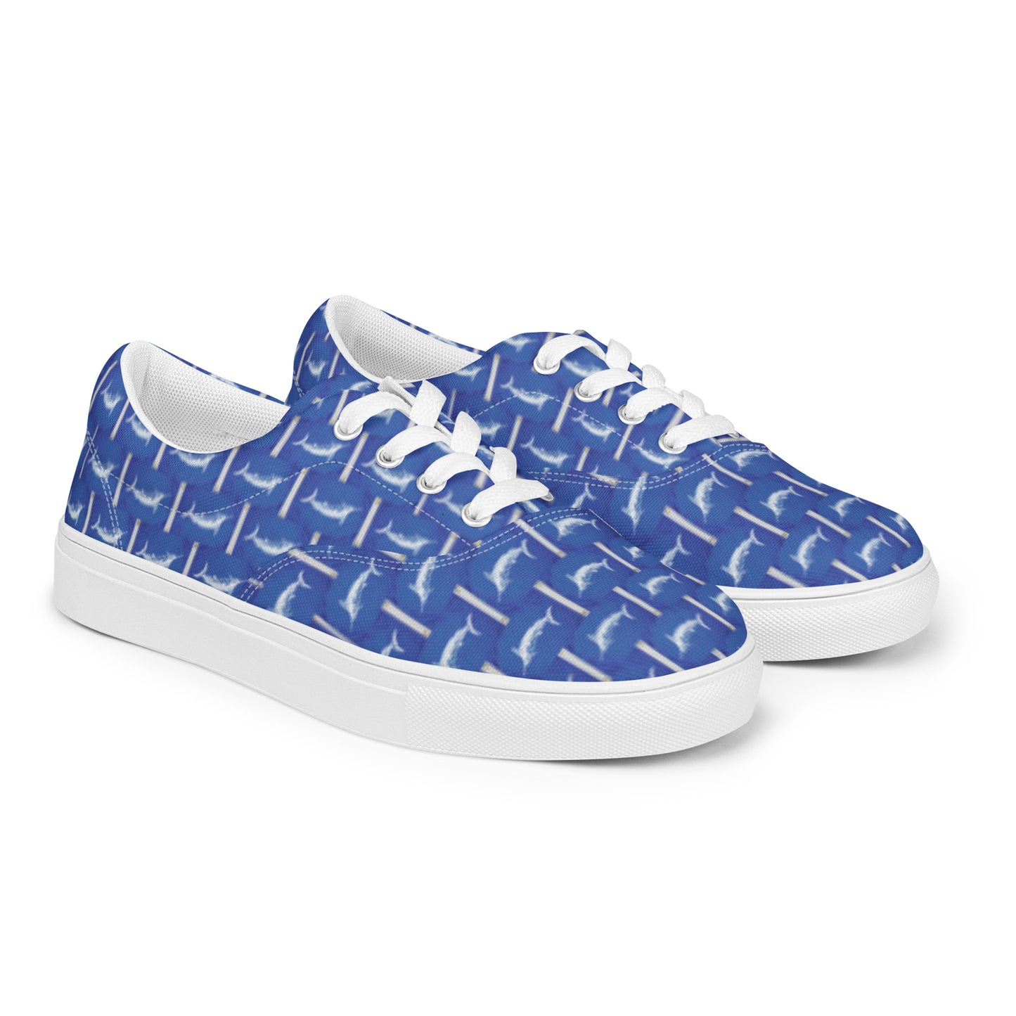 White Marlin Release Flag Women’s lace-up canvas shoes