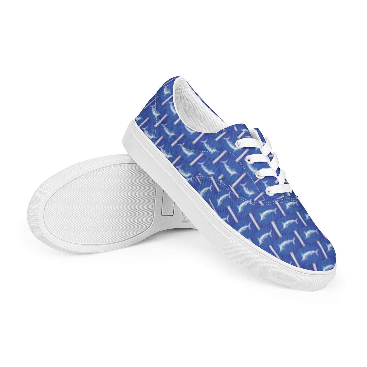 White Marlin Release Flag Women’s lace-up canvas shoes