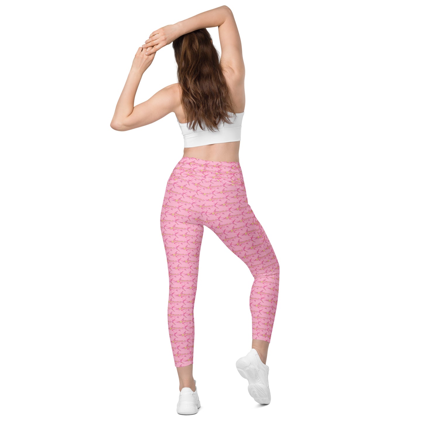 Rave Marlin pink Crossover leggings with pockets