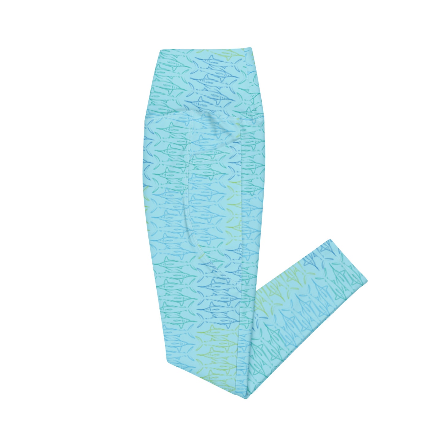 Marlin pattern Crossover leggings with pockets