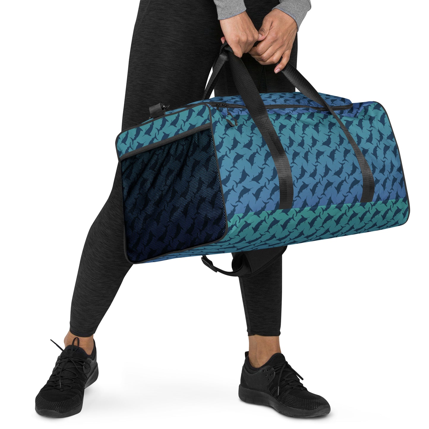 Blue Green Ombré Navy Marlin Duffle bag