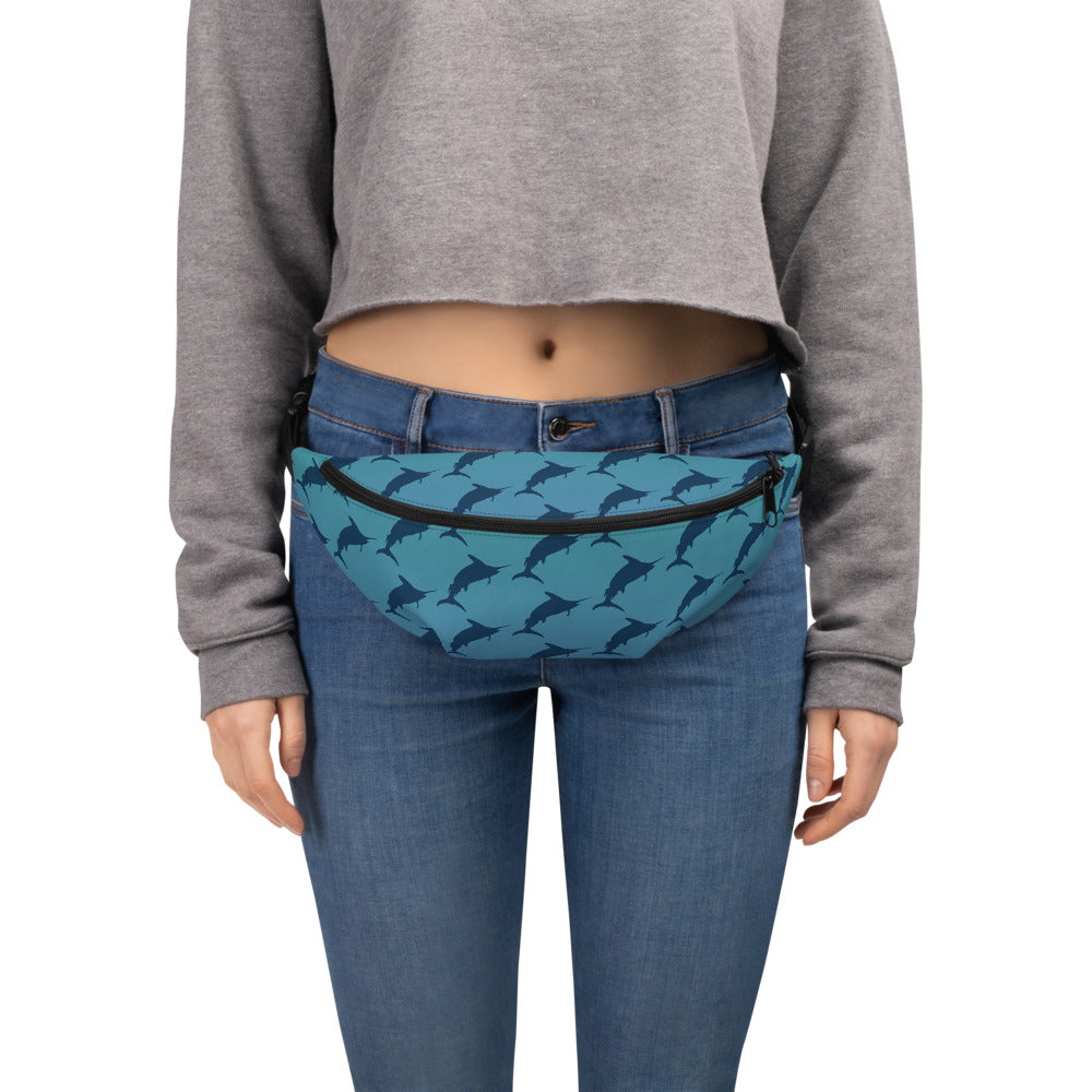 Blue Green Ombré navy marlin Fanny Pack