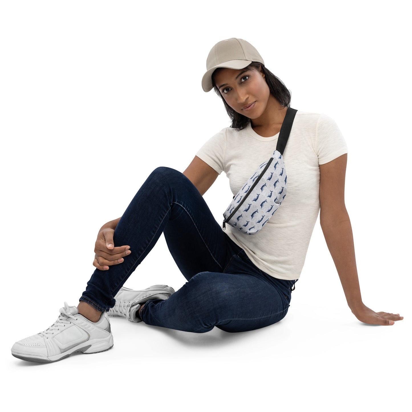 Hanging Laundry blue marlin Fanny Pack