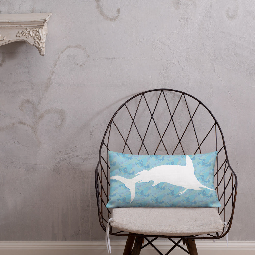 Blue Ombré Navy Marlin Premium Pillow