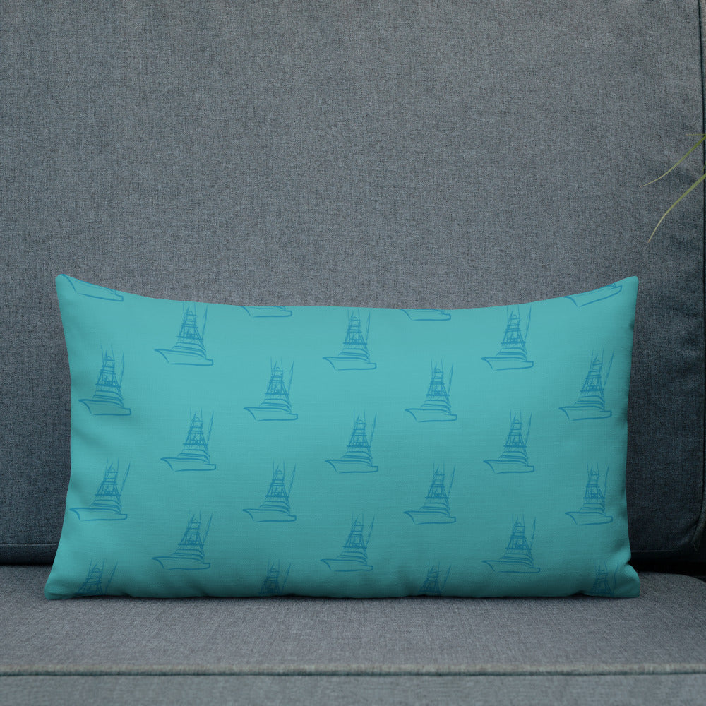 Blue Green Ombré Navy Marlin Premium Pillow