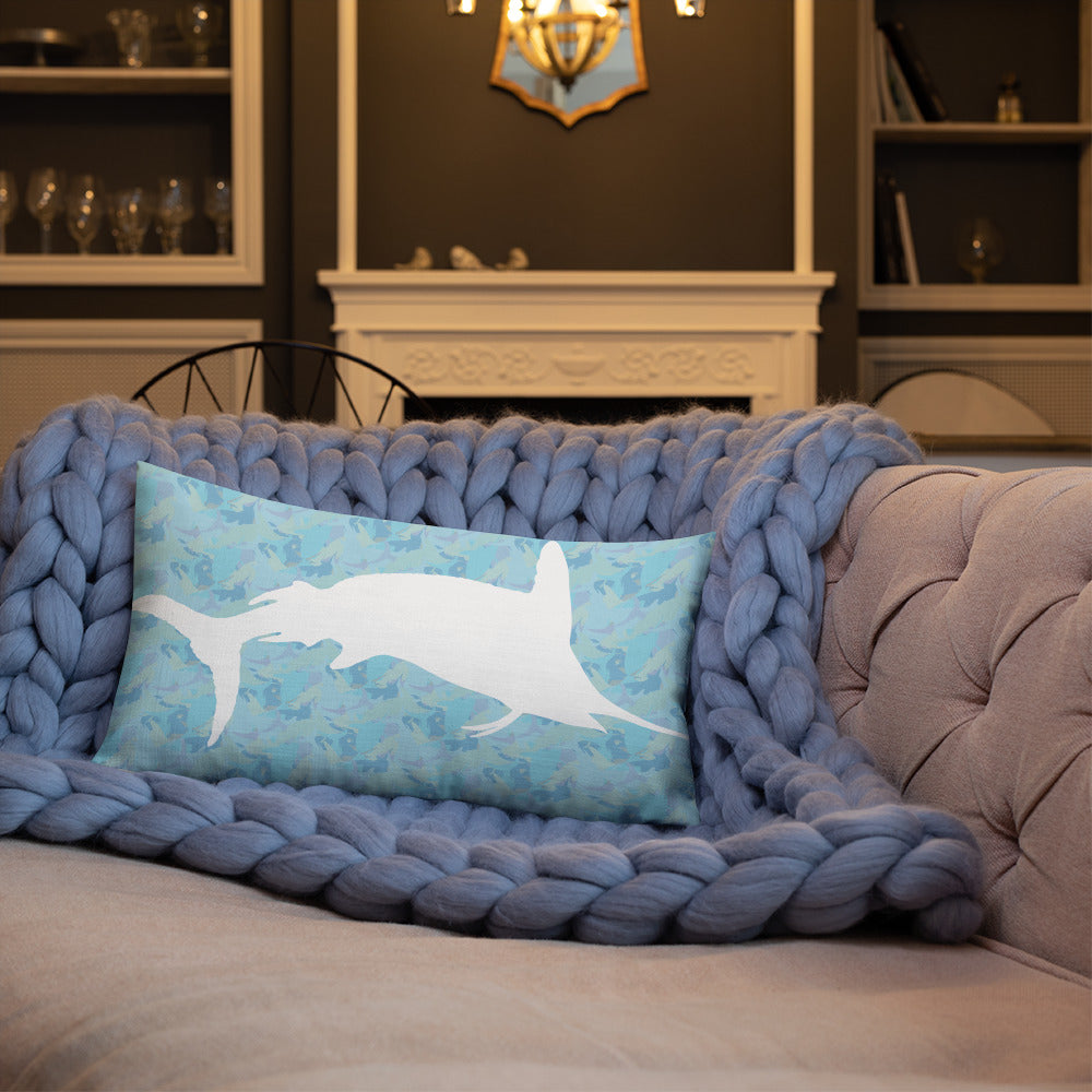 Blue Ombré Navy Marlin Premium Pillow
