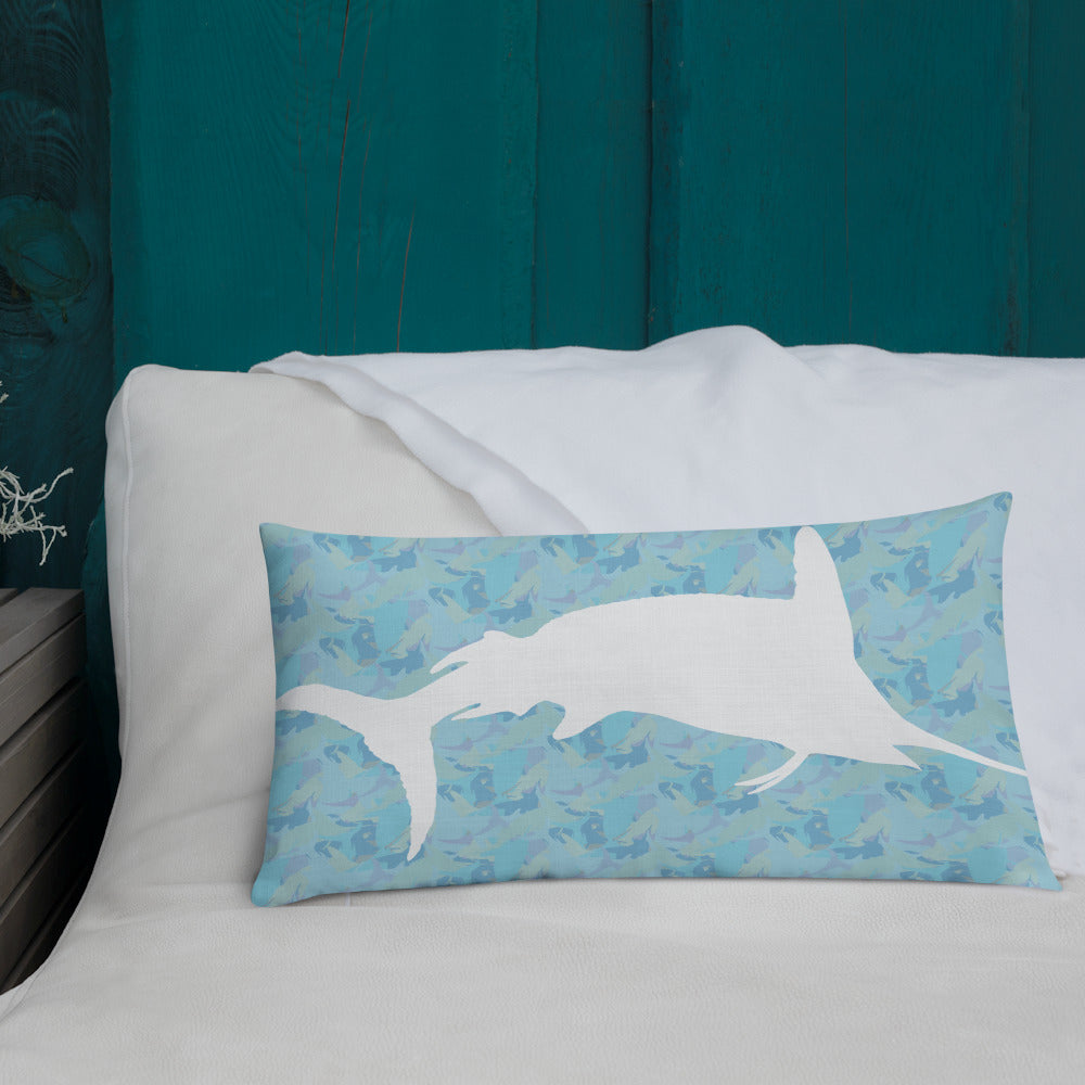 Blue Ombré Navy Marlin Premium Pillow