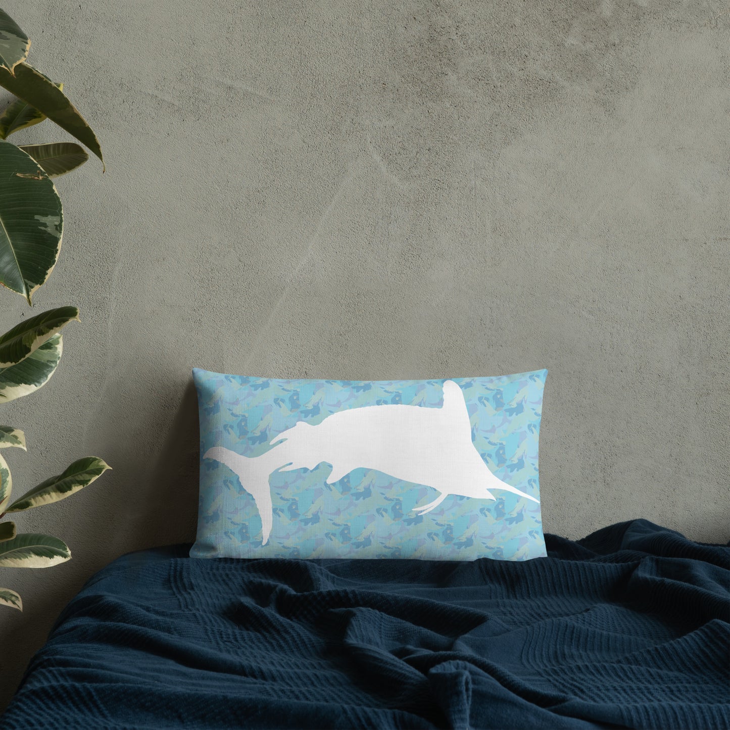 Blue Ombré Navy Marlin Premium Pillow