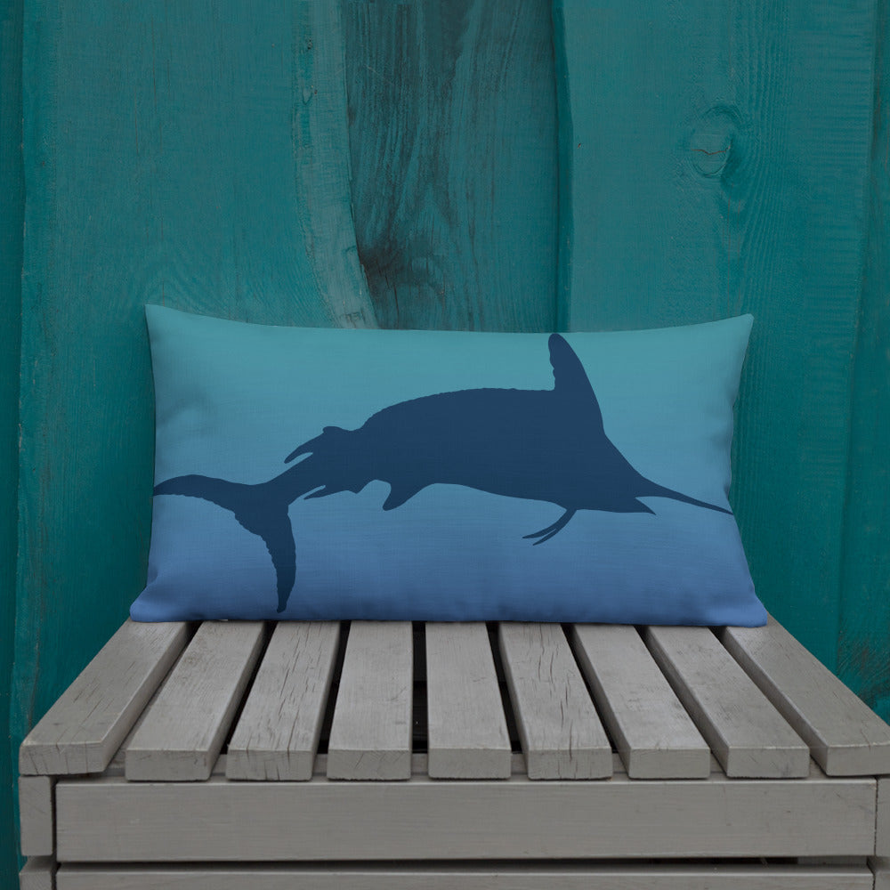Blue Green Ombré Navy Marlin Premium Pillow