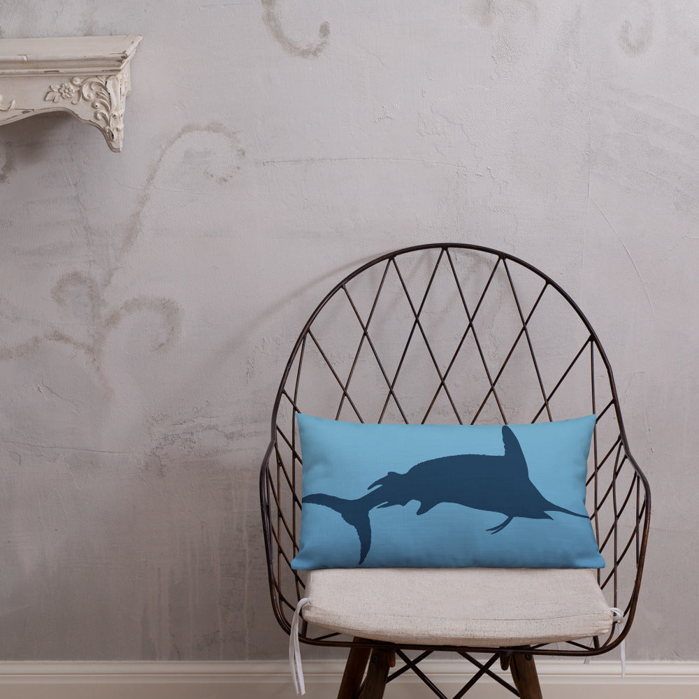 Blue Ombré Navy Marlin Premium Pillow