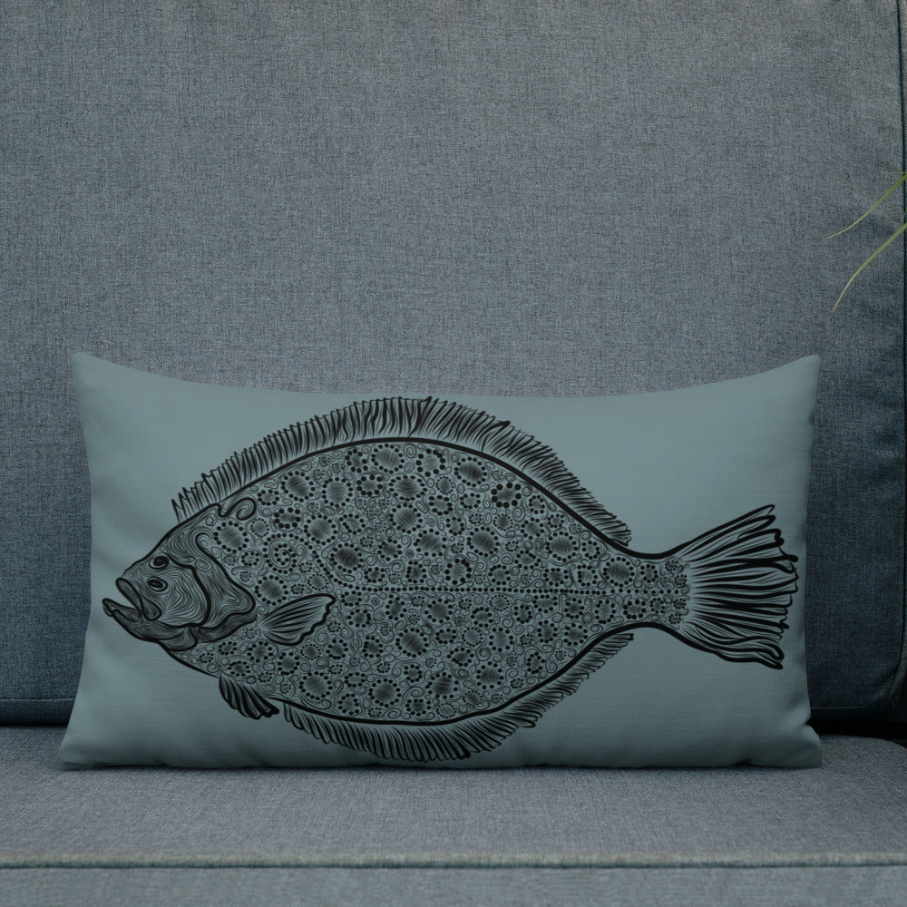 Etched flounder Premium Pillow