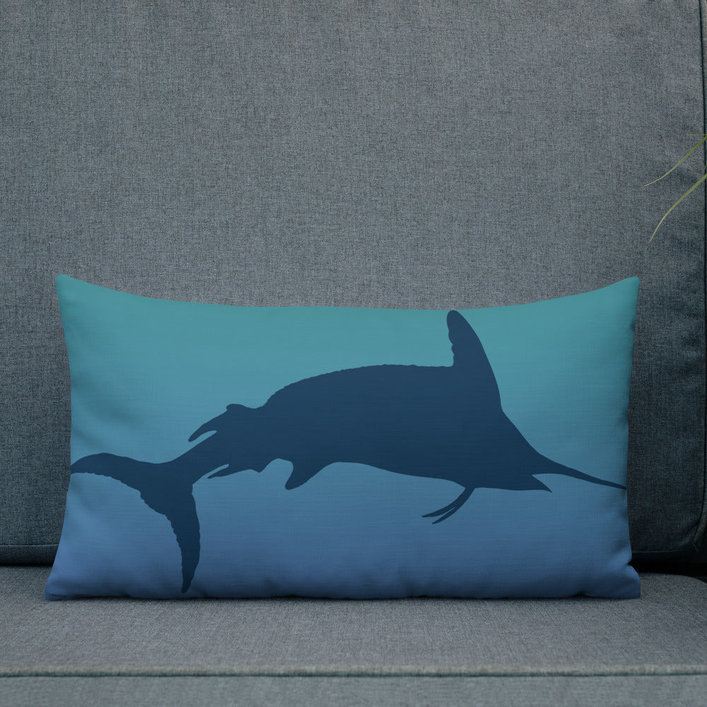 Blue Green Ombré Navy Marlin Premium Pillow