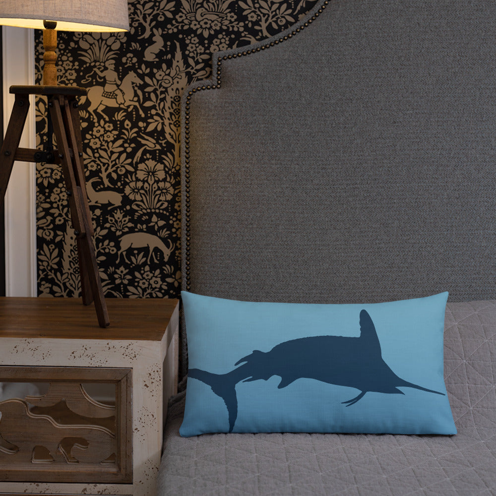 Blue Ombré Navy Marlin Premium Pillow
