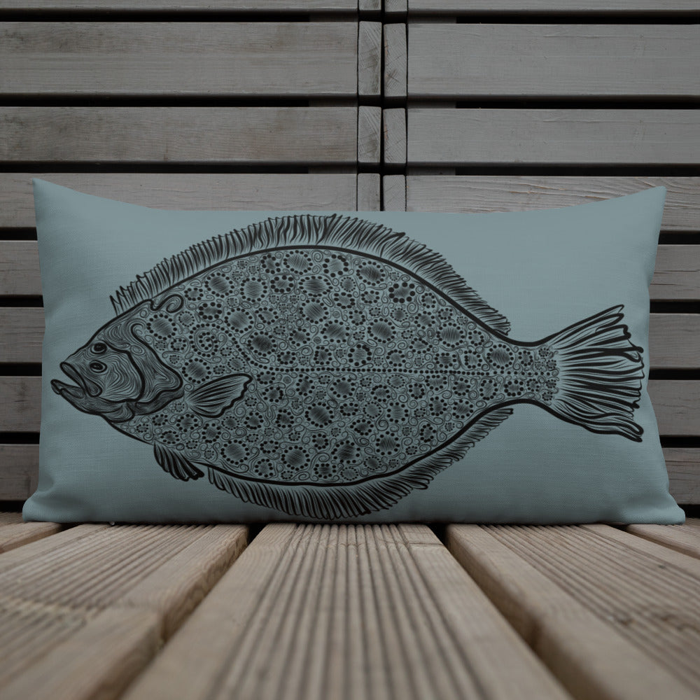 Etched flounder Premium Pillow
