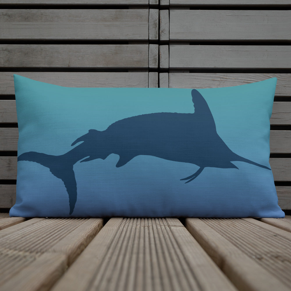 Blue Green Ombré Navy Marlin Premium Pillow