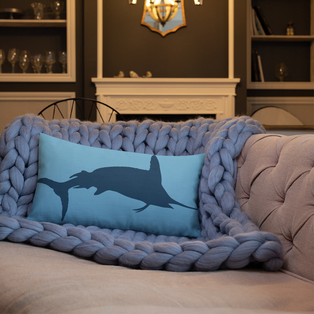 Blue Ombré Navy Marlin Premium Pillow
