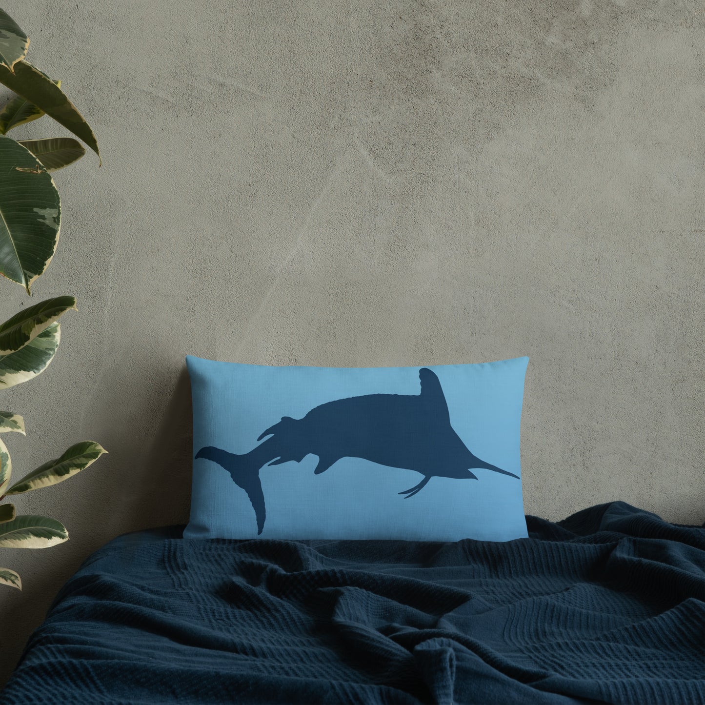 Blue Ombré Navy Marlin Premium Pillow